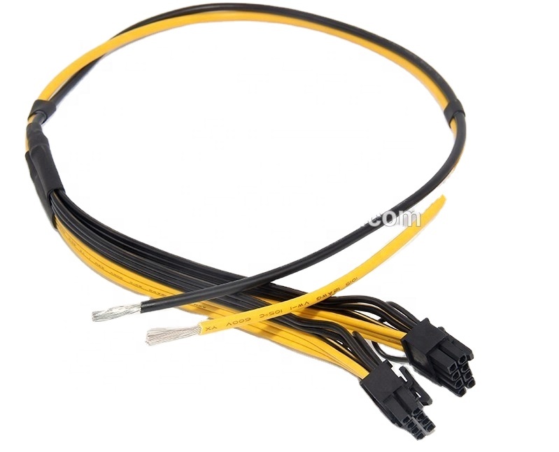 Двойной PCIe 8 pin 6 + 2 pin DIY разветвитель питания GPU Кабель графическая карта для майнинга ETH 12AWG + 16AWG Pci-e кабель 50 +, защита от ультрафиолета, 20 см