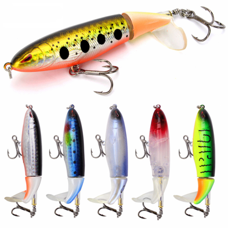 Новый Topwater гамбургер, Popper Рыбная приманка 13g 10 см искусственные приманки жесткие рыболовные Plopper мягкий вращающийся хвост рыболовные приманки
