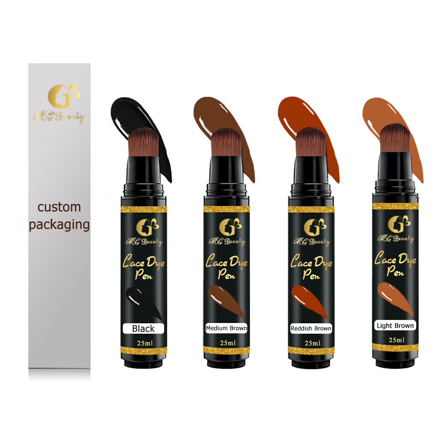Private Label Custom Logo Permanent Color Hair Dye Pen Gel Root Touch Up Stick Powder to Cover Gray Hair Dark Brown