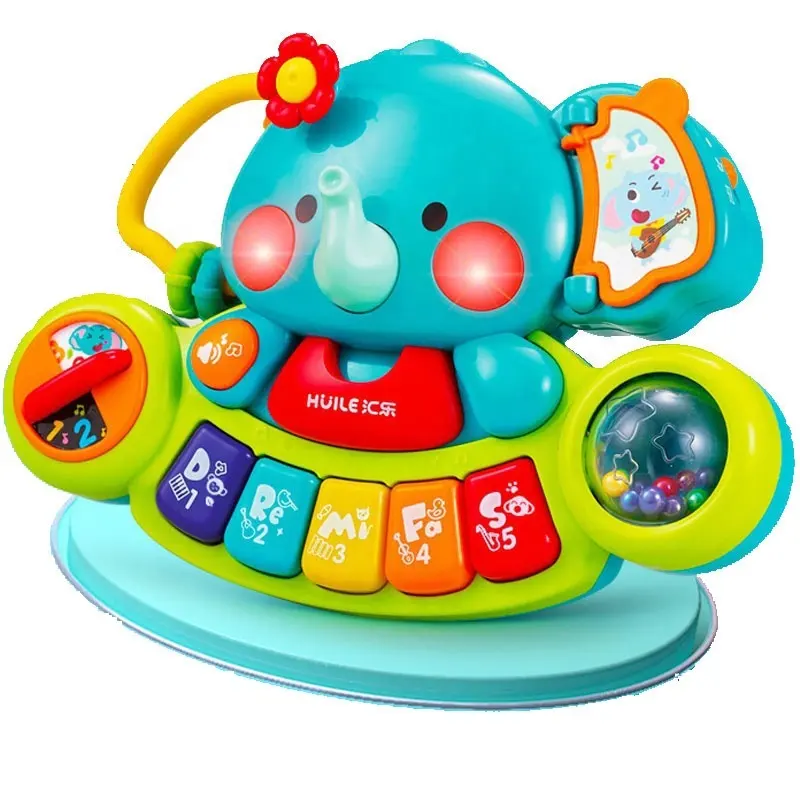 2022 best selling toy musical instrument for baby kids music piano game electric elephant keyboard with sound and light up