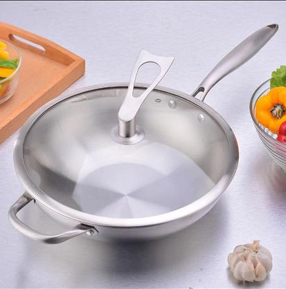 Горячая Распродажа сковородка для жарки Кухня Кулинария из нержавеющей стали с антипригарным покрытием, вок для электрической индукции и газовых плит