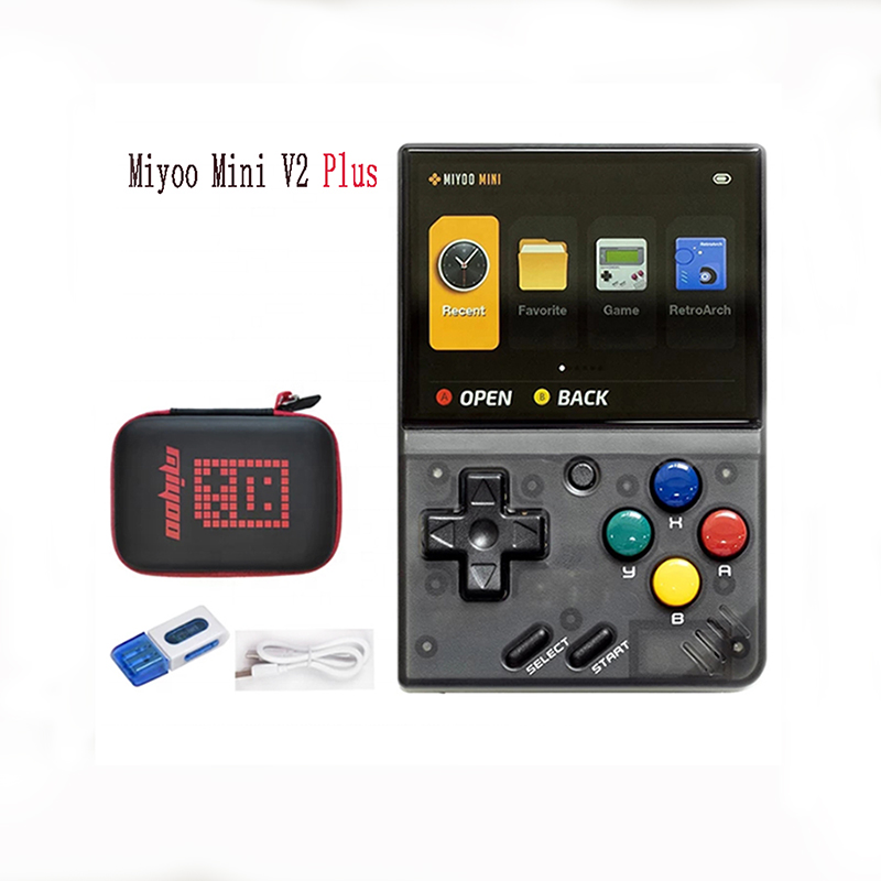 Miyoo V2 плюс версия 32 ГБ Портативный Новый Consola 3,5 Ips дисплей Видео игровой корпус черного цвета в стиле ретро консоль портативная игровая приставка в miyoo 2 Plus
