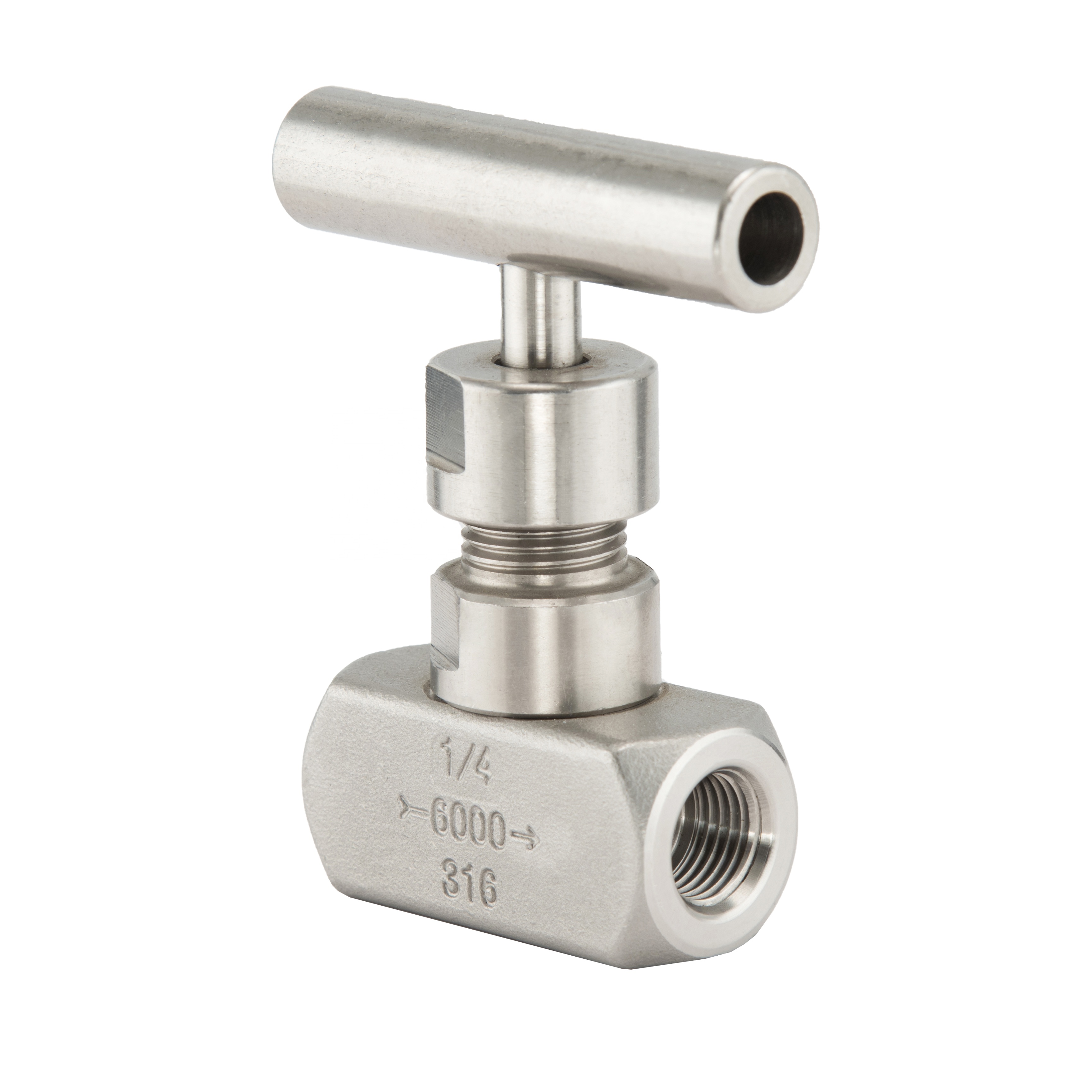 Высокое давление 6000PSI 1/2 NPT нержавеющий стальной внутреннюю резьбу игольчатый клапан измерительные приборы ДАТЧИК ФЛАНЕЦ потока регулируемого клапана