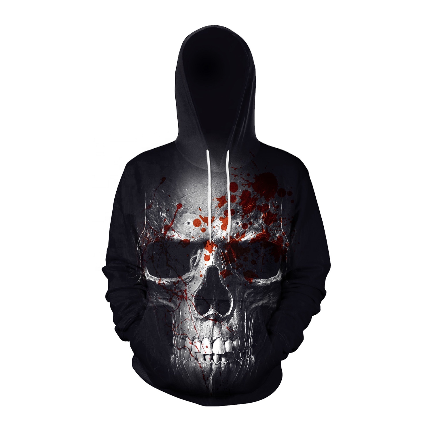 Halloween 2021 Best Selling 3D Print Skull Hooded Baseball Costume Sweatshirt Unisex Hoodies
