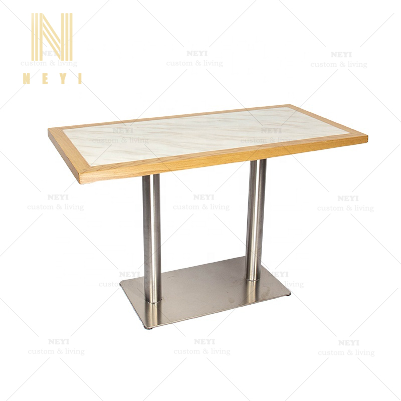 DT225 New diner design modern restaurant metal wood table