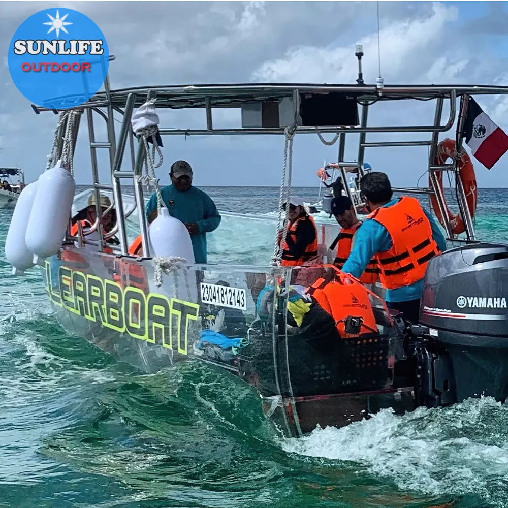 SUNLIFE Best Seller  plastic transparent boat  and  boats policarbonato transparente to load 10-15 passengers