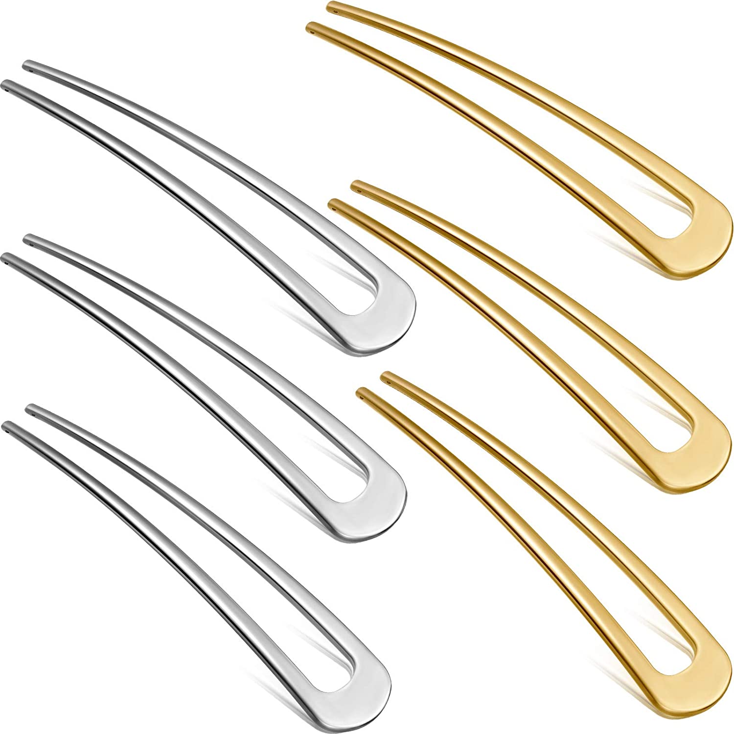 Simple Metal U Shaped Hair Pin French Style Hairpins Fork Sticks Hair Accessories for Long Hair Women Girls