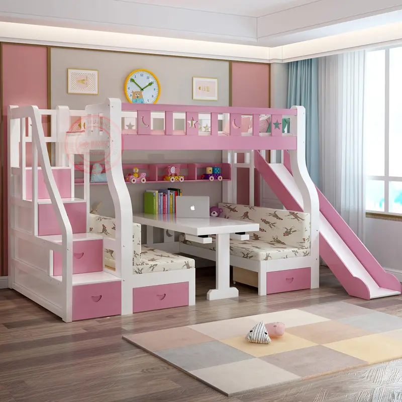 JNZ children bunk bed for kids with slide