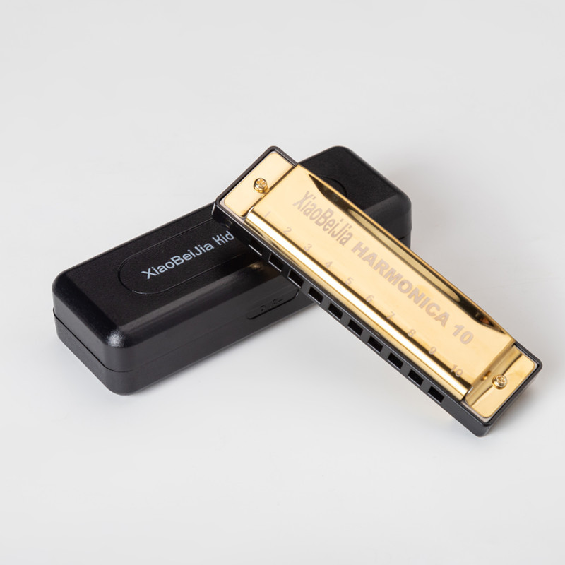 Factory Wholesale Titanium Copper Core Ten 10 Holes Bruce C Key Toy Harmonica Children's Musical Instrument