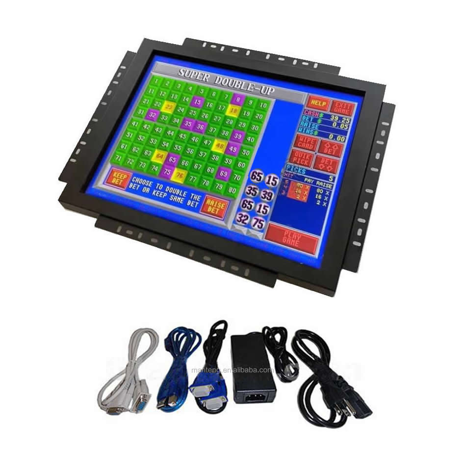 EGA CGA VGA LCD емкостный сенсорный экран 19 дюймов инфракрасный открытый кадр POG игровой монитор с последовательным RS232