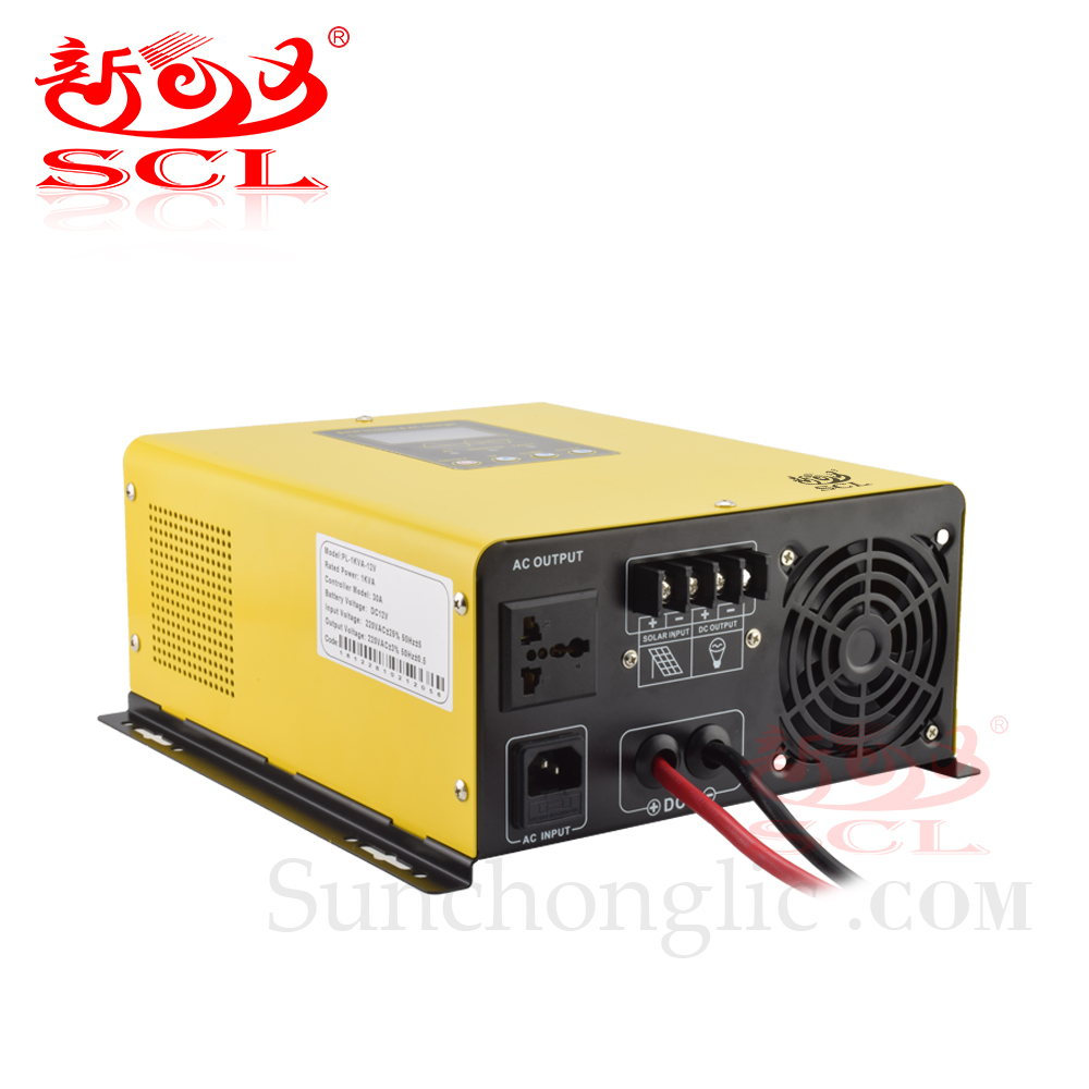 Sunchonglic 1KW, работающего на постоянном токе 12 В до 220V с 20A зарядное устройство и ШИМ контроллер 30A переменному току чистая Синусоидальная волна 1000W гибридного солнечного инвертора