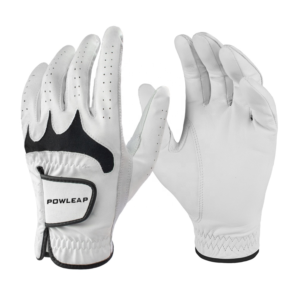 Supply Custom Logo Breathable Lightweight Left Hand Cabretta Leather Golf Gloves Golf Man Woman Kids