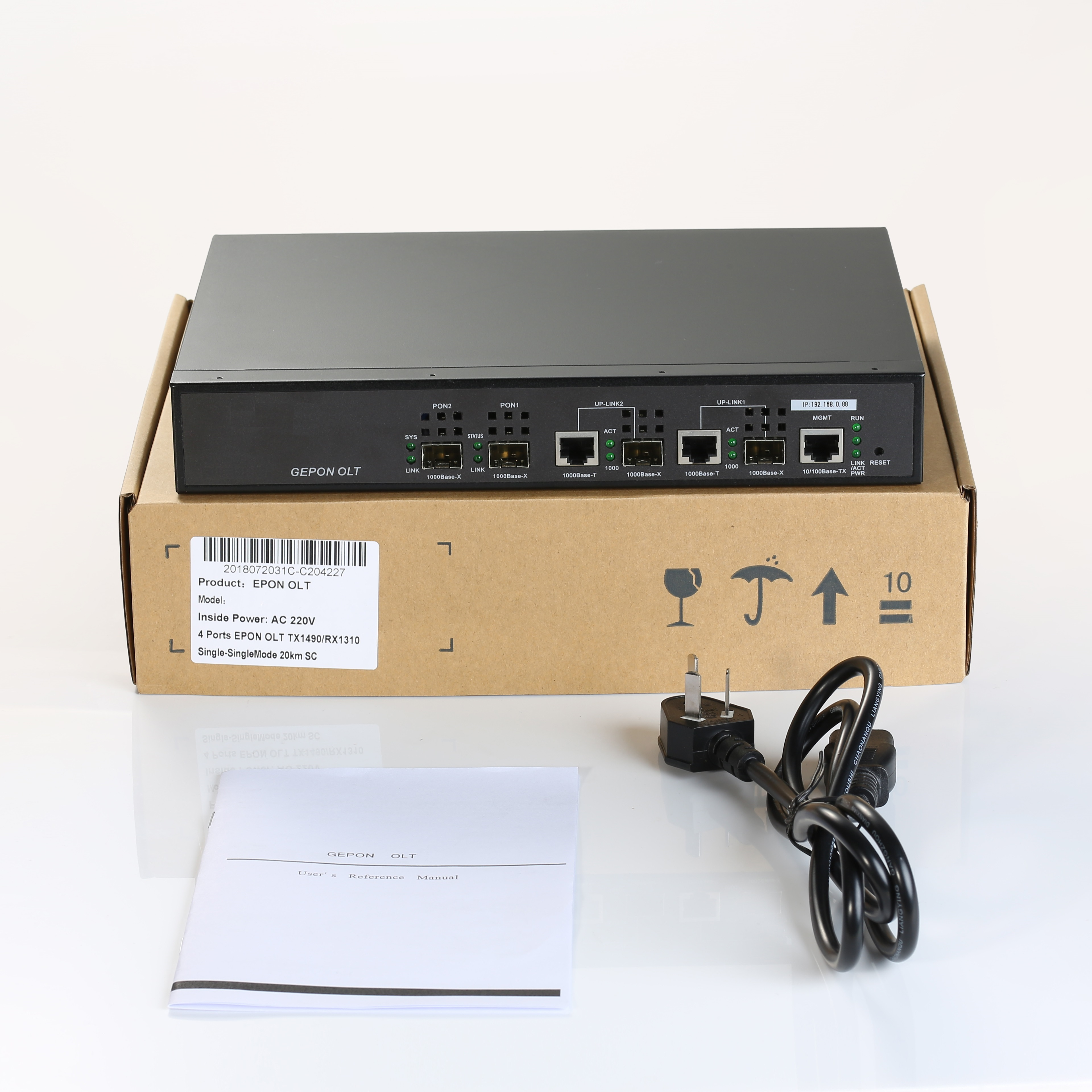 Оптоволоконное оборудование 2pon epon olt поставка fttx onu включая 2sfp px20 +++