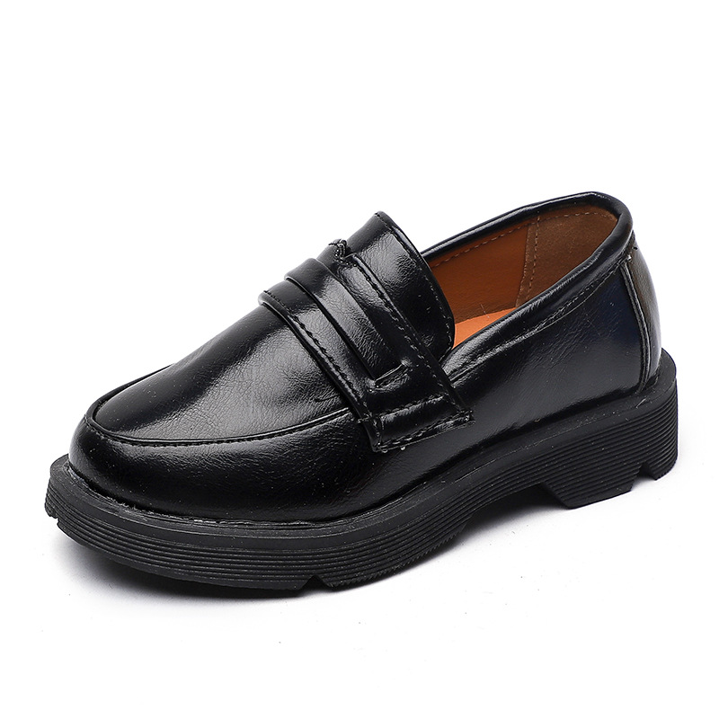 New Children Leather Shoes Boys Casual Fashion Nude Flats Kids School Student Shoes Soft Sole Girls Wedding Party Dress Shoes