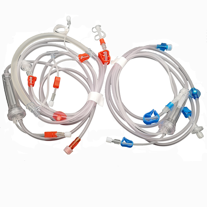 Medical disposable hemodialysis drainage arterial venous fistula and blood line set with pressure transducer filter hemodialyzer