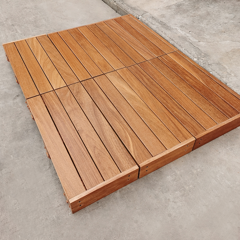 Balcony Floor Self-Laying Outdoor Raised Anti-Corrosion Wood Solid Wood Floor Terrace Garden Courtyard Floor Laying