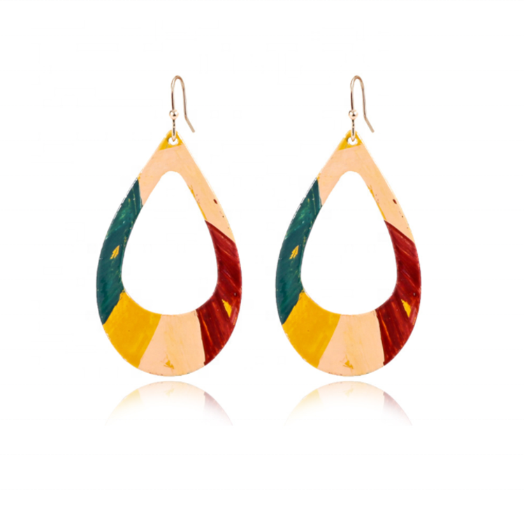 Graffiti copper crossing double-sided earrings exquisite ear jewelry accessories female handmade street style