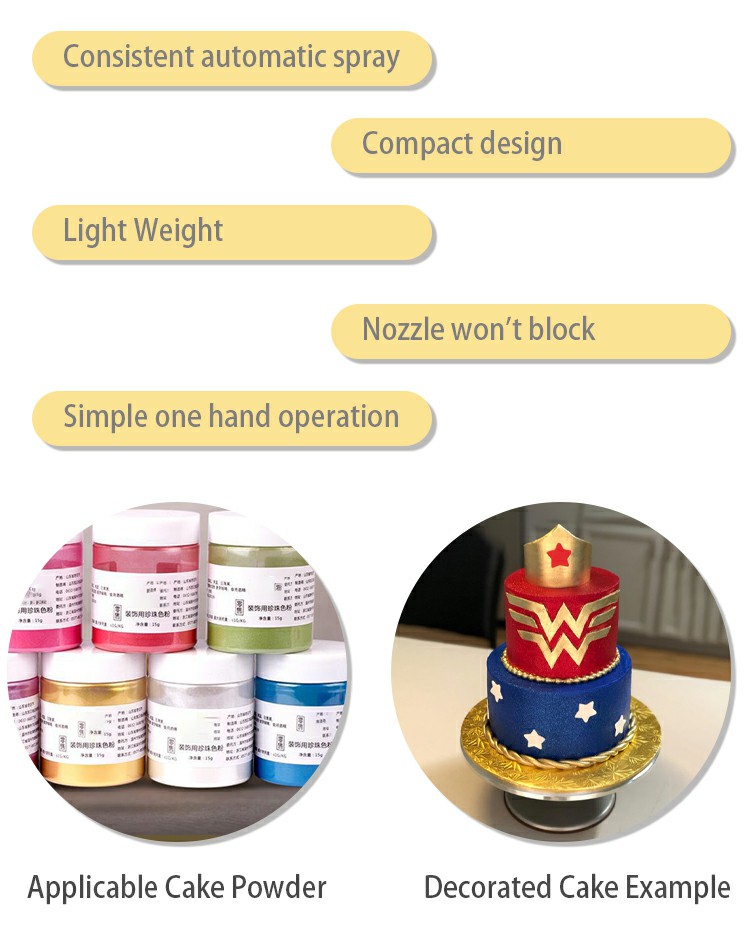 Food glitter gold powder airbrush sprayer airbrush cake