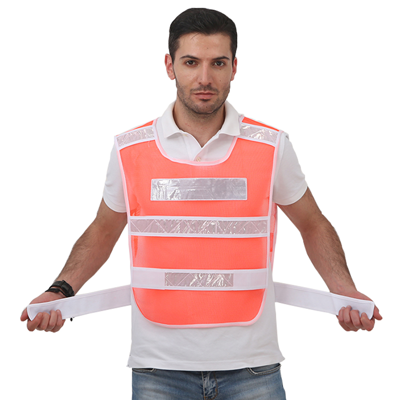 Reflective Vest Soft Fabric Slim Construction Security Sanitation Safety High Visibility Outdoor Work Clothes
