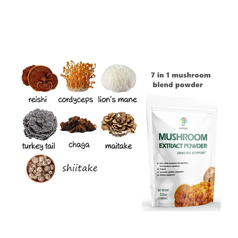 Superfood 7 гриб экстракт порошка 30% бета глюкан-Целые Грибы-без наполнителей