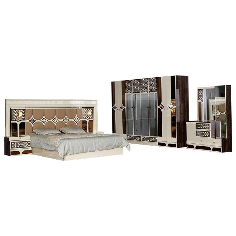 King Size Luxury Stylish House Bed Room HDF Hotel Wooden Home Modern Bedroom Furniture Sets Wholesale