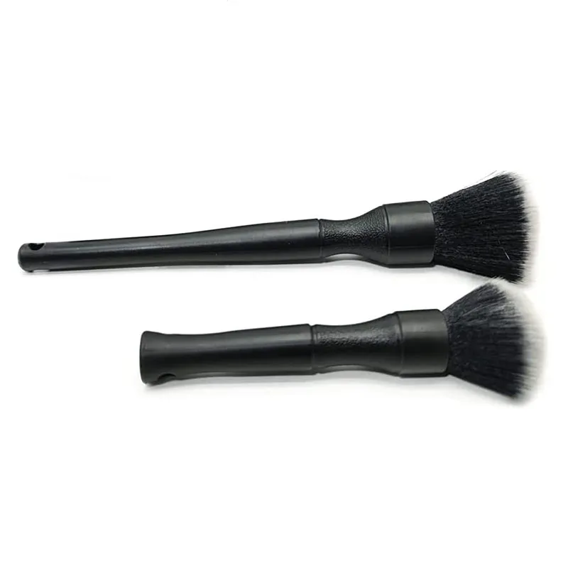 Reliable Best Quality Multi-function Soft Fiber Synthetic Boar Hair Black Car Detailing Brush