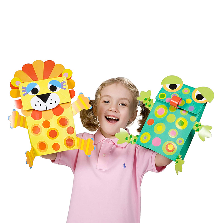Custom Kids Art and Craft Activity Multicolor Paper Bag Puppets