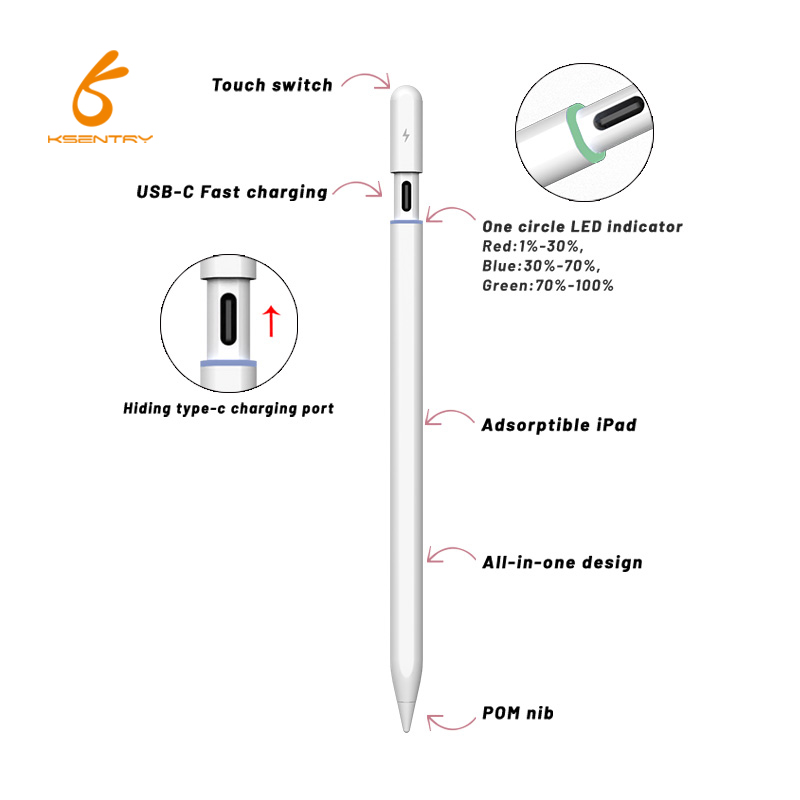 Palm Rejection Capacitive Screen Touch Pen Tablet Active Stylus Pen For IOS Android Universal