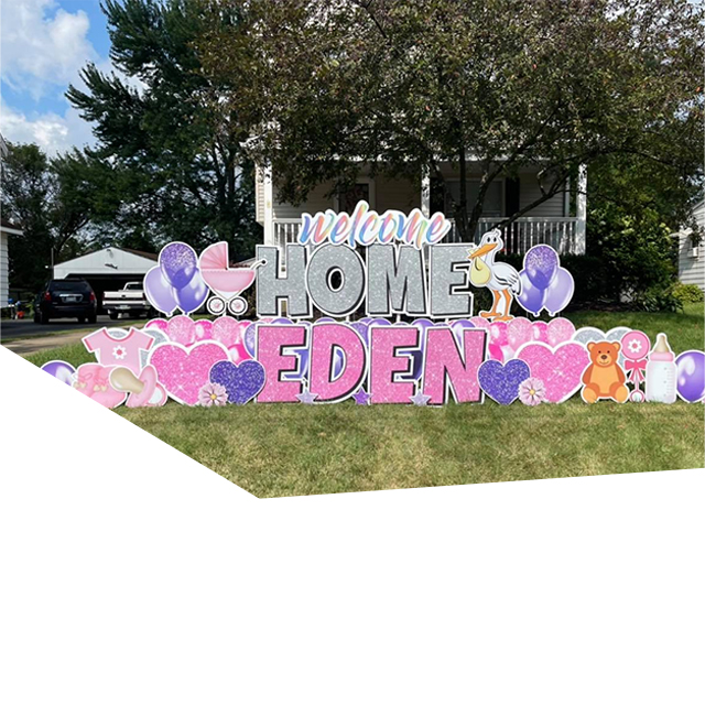 birthday lawn yard sign for birthday celebration advertising etc