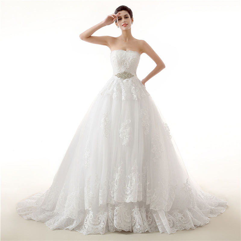 HS0010 Wholesale Sexy Bridal Off Shoulder Lace Floor Length Wedding Dresses