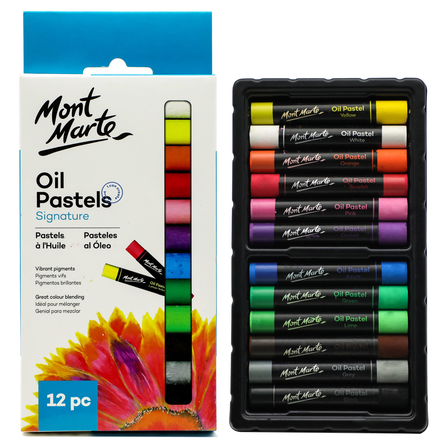 Mont Marte Oil Pastels 12pce