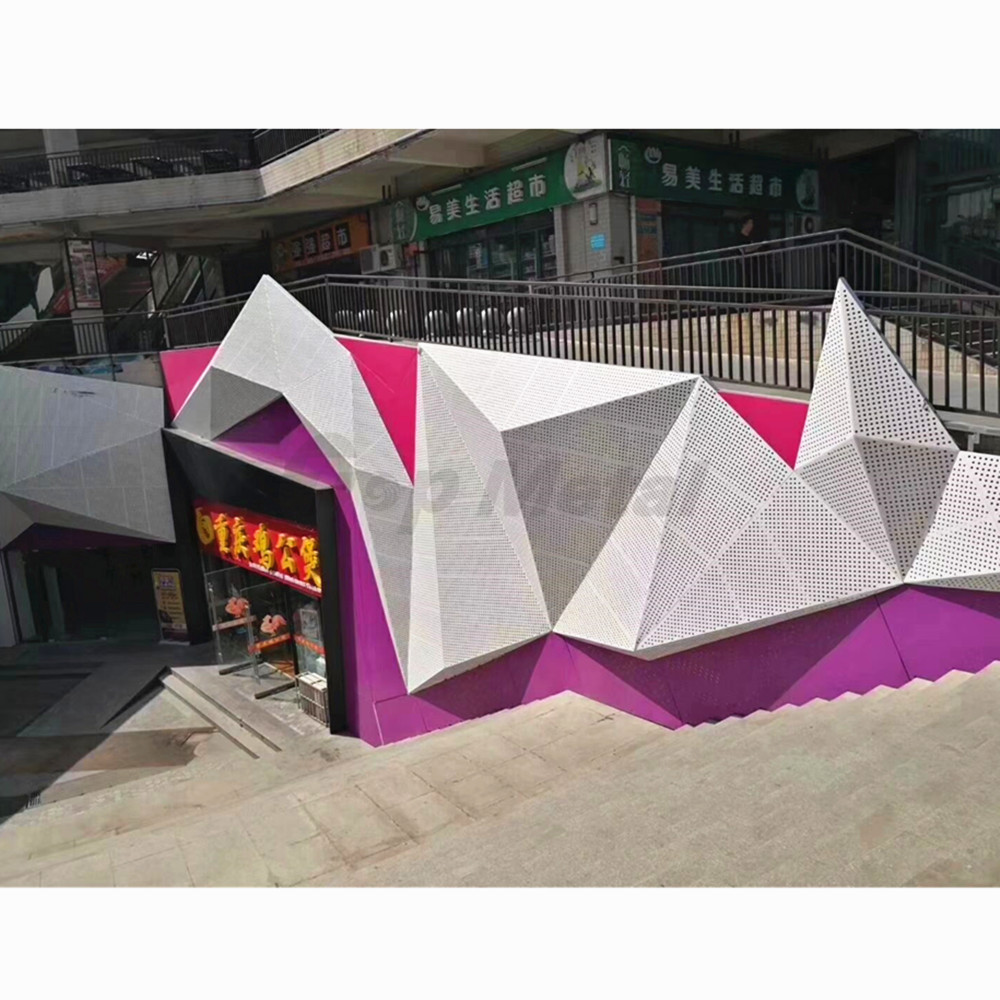 Curtain Wall Aluminum 3d Perforated Wall Cladding Design