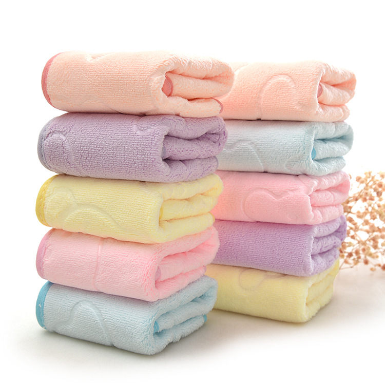 Super soft comfortable wholesale fiber square saliva towel burp cloth baby towel