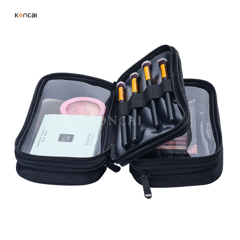 Cosmetics Make Up Organizer 4 Zipper Layers Toiletry Bag Pencil Brush Holder Pouch Bag