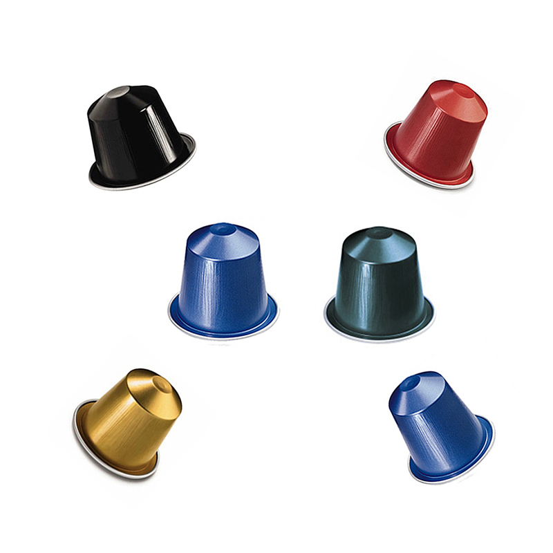 Высококачественные алюминиевые кофейные капсулы Nespresso, оптовая продажа, чашка из фольги с наклейкой
