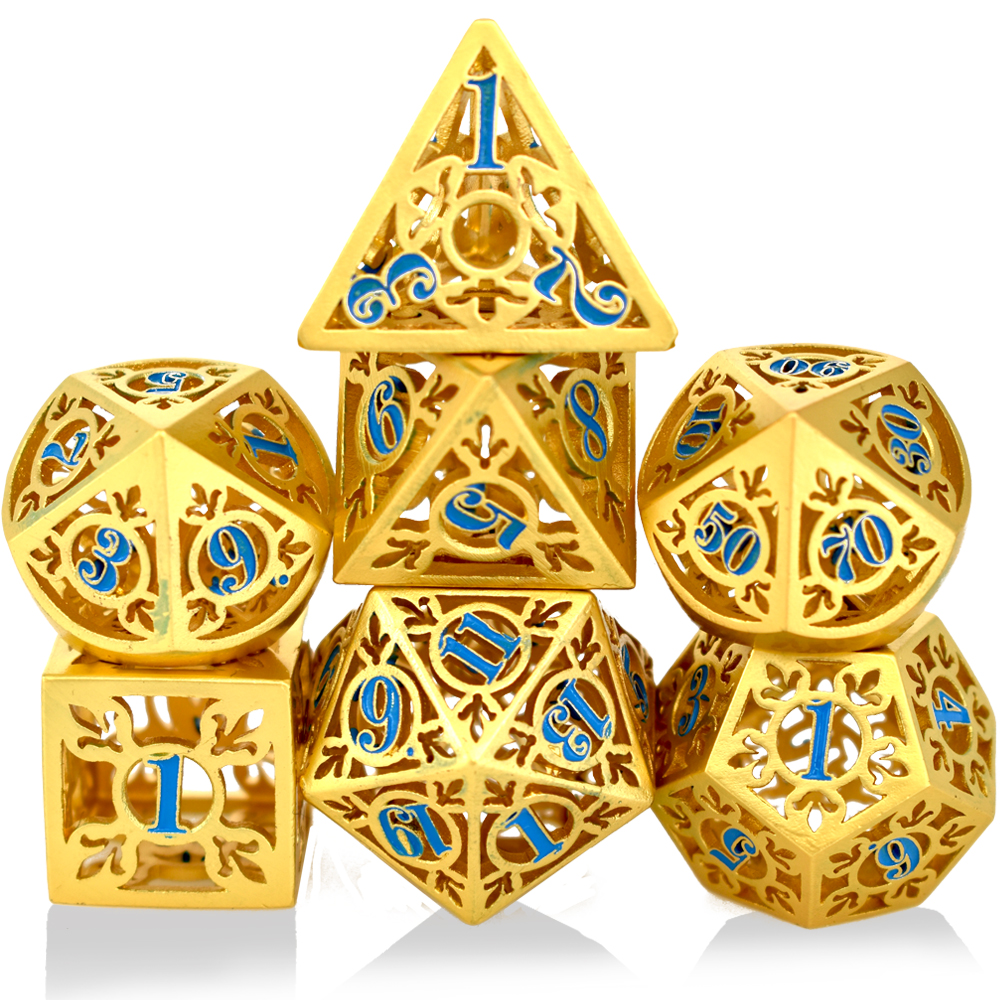 Роскошные полые металлические Dnd кости набор Rpg игра кости набор многогранные полые металлические Dnd кости набор