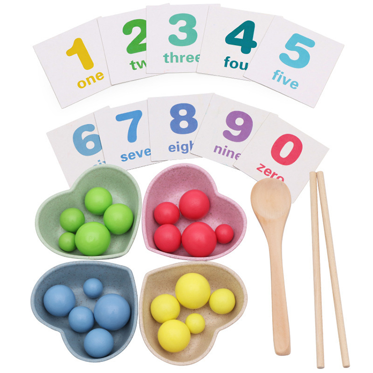Hot Sale Children Math Toy Montessori Toys Wooden Clip Beads Multi-functional Practice Chopsticks Kids Early Educational Toys