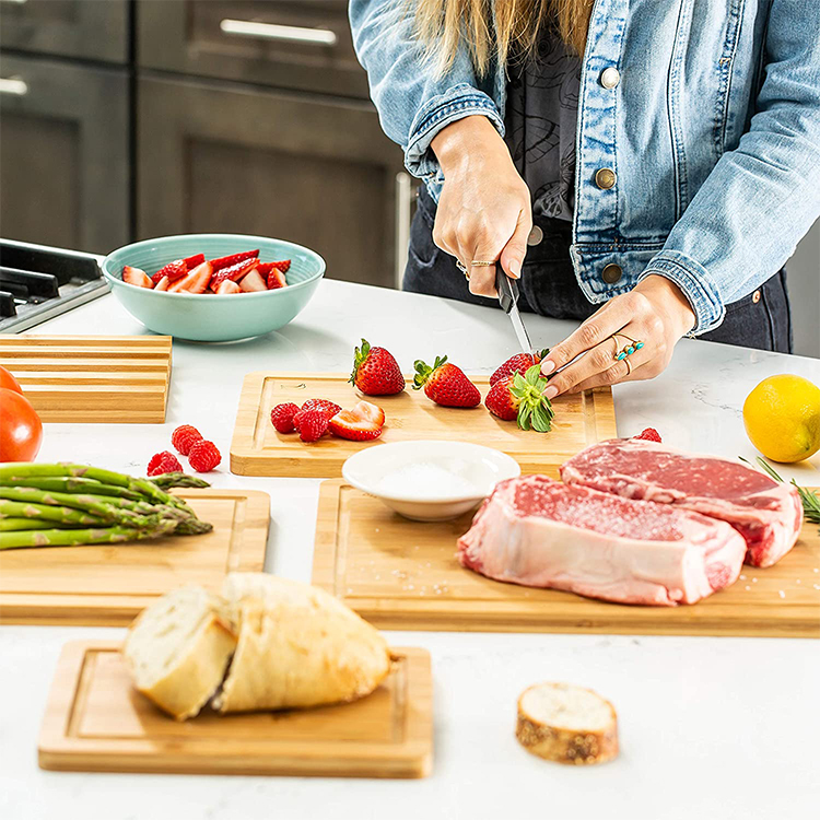 Wood Butcher Block and Wooden Carving Board for Meat and Chopping Vegetables, Bamboo chopping board with juice groove