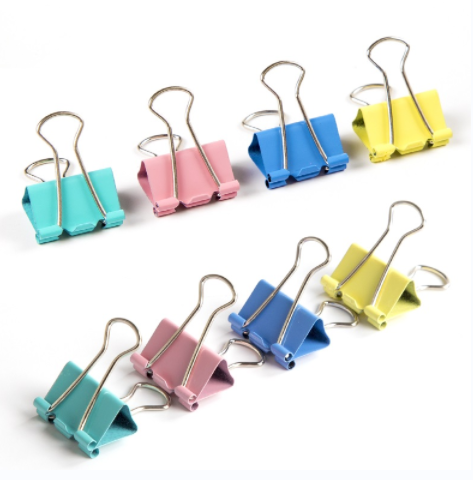 40pcs Multi Sizes Office Stationery Metal Paper Binder Clips