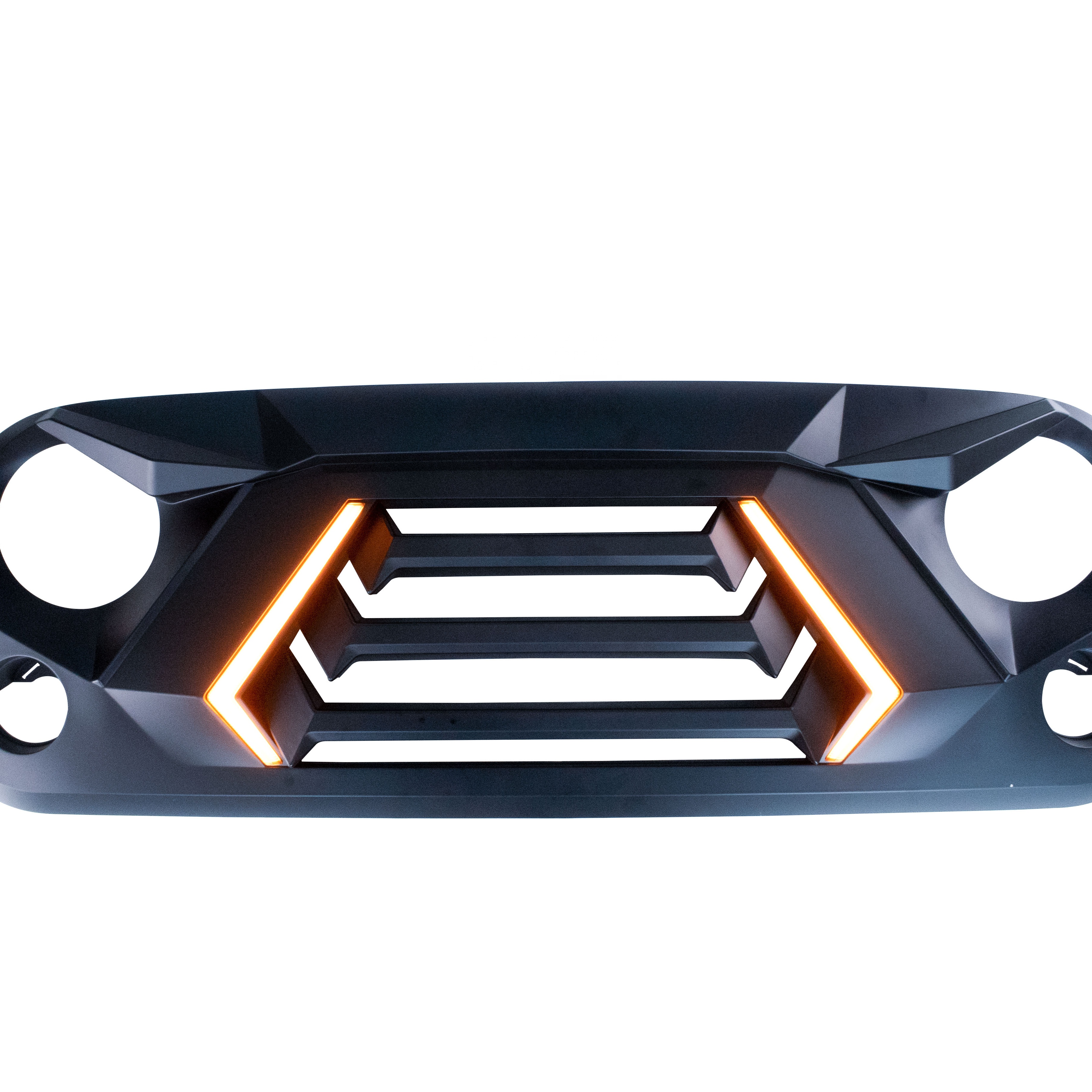 N2 - 2021 Jeep Angry Face Grille with Amber Turn Signal Light and Fang Light included for JK / JL / TJ Series