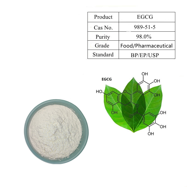 Чистый экстракт зеленого чая EGCG CAS 989-51-5 Epigallocatechin EGCG 98%