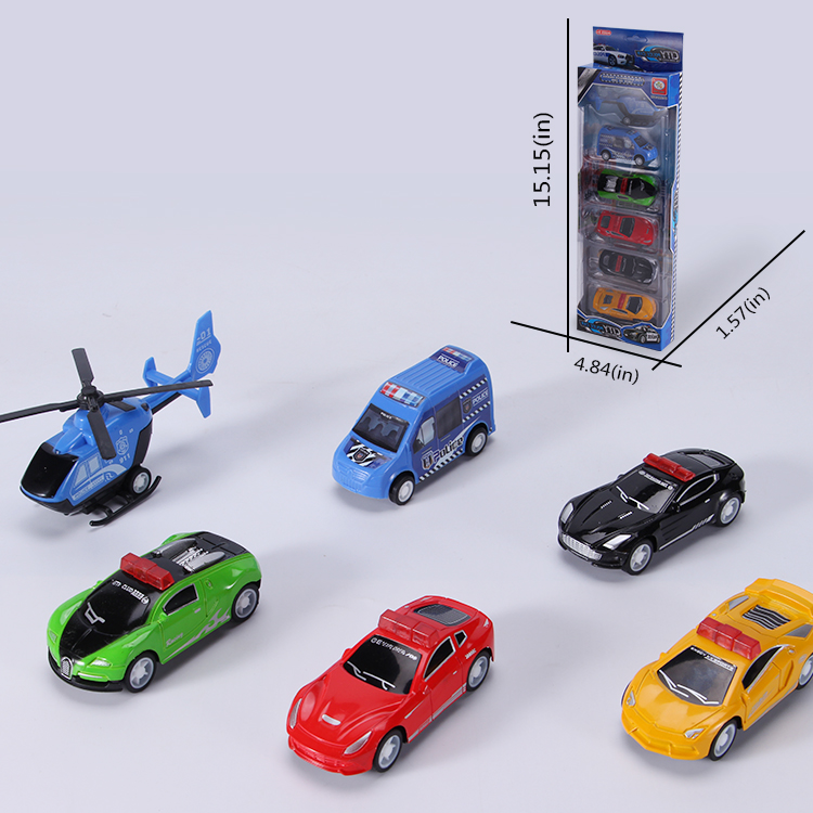 Новинка, детская дешевая мини-игрушка hot wheel 6 шт./компл. модель автомобиля, имитация полицейского автомобиля, игрушечный набор для детей