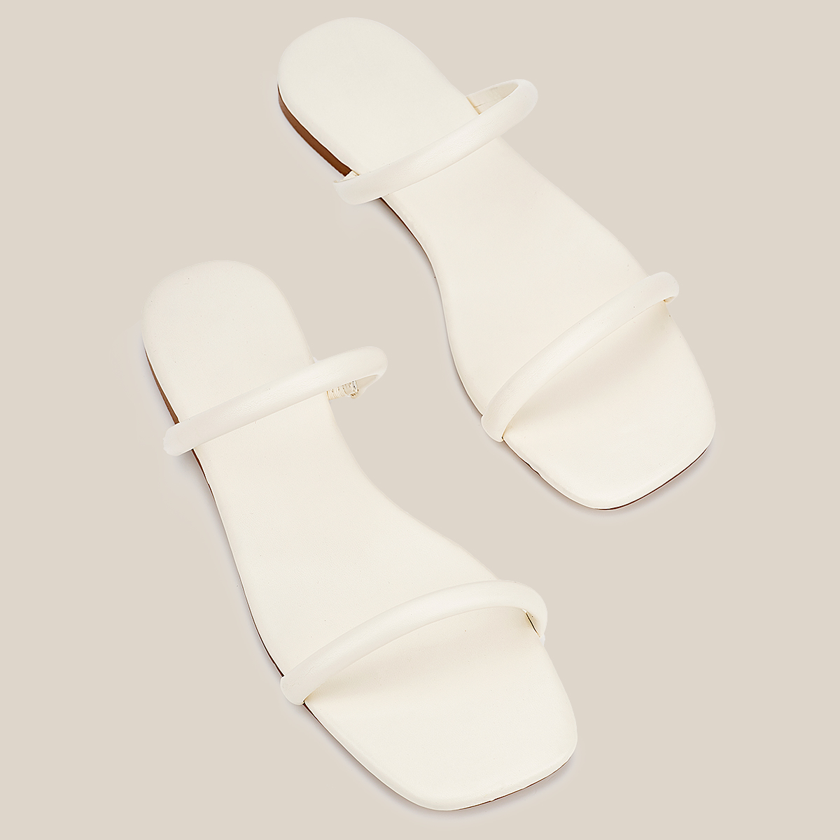 Summer Beach white pu mules sandals straps Shoes Ladies Fancy Flat Shoes Women slippers