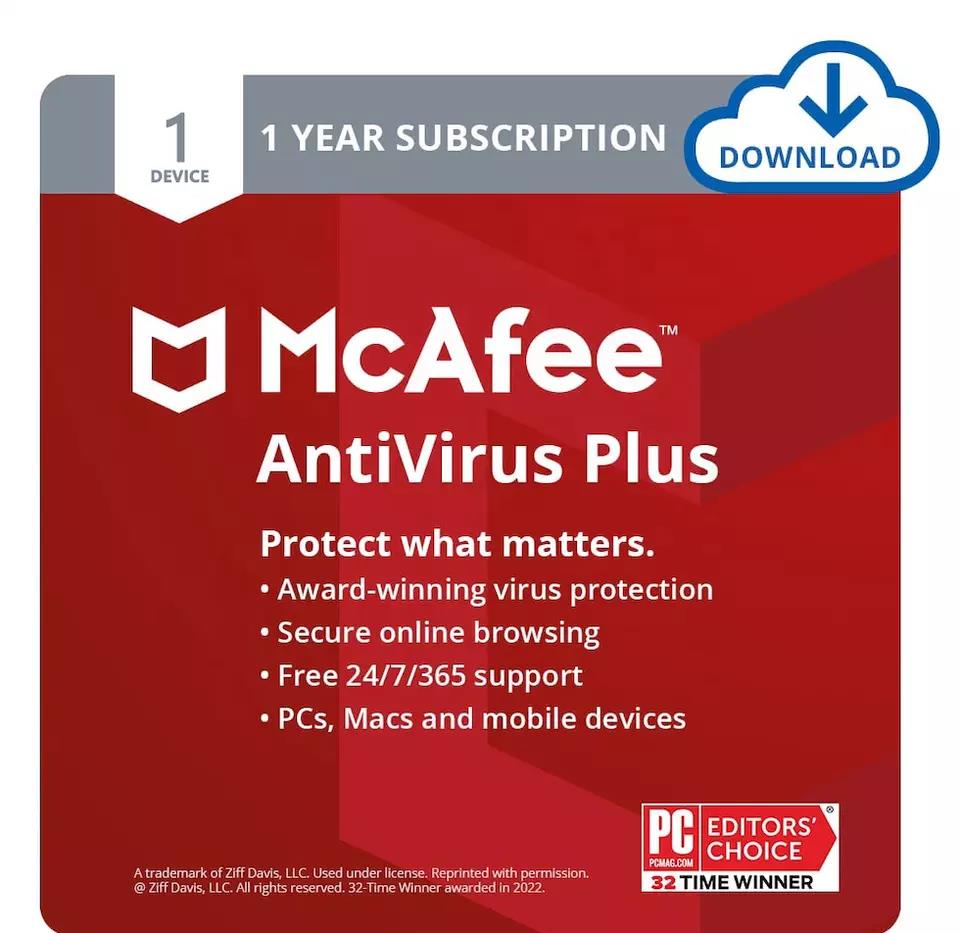 Онлайн 24/7, в наличии, доставка по электронной почте, устройство McAfee антивирусное Plus 2022 1, 1 год подвязки ключей, программное обеспечение для безопасности, код загрузки
