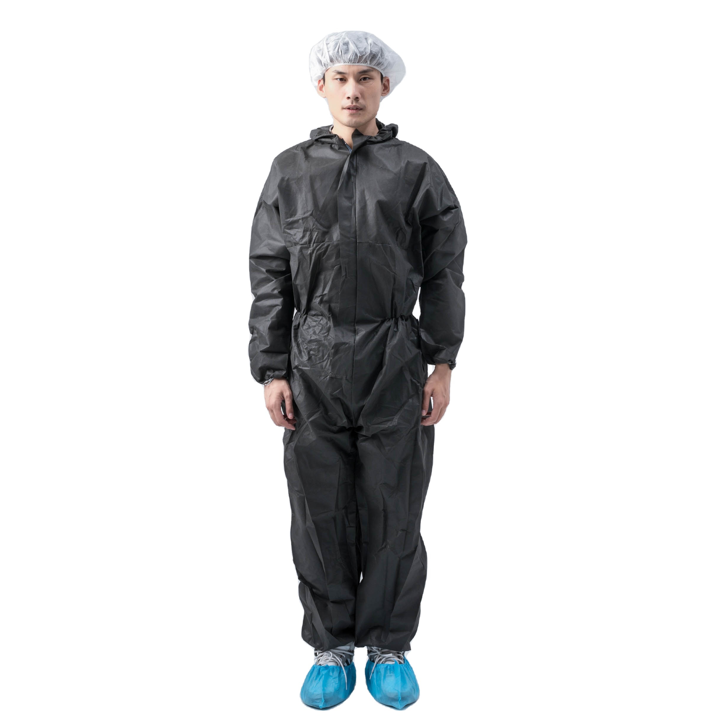 Factory Direct Sales Low Price Hazmats Suits Black Siamese Protective Clothings Ppe Coverall