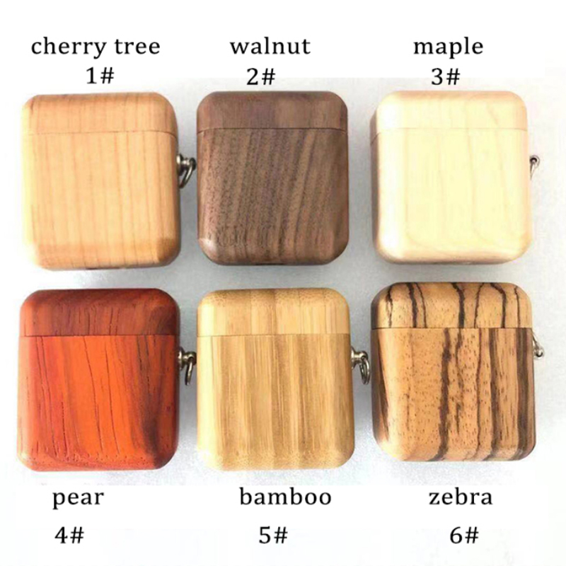 Factory Wholesale Luxury Wooden Bamboo Shockproof Case Cover For Airpod Pro 1 2