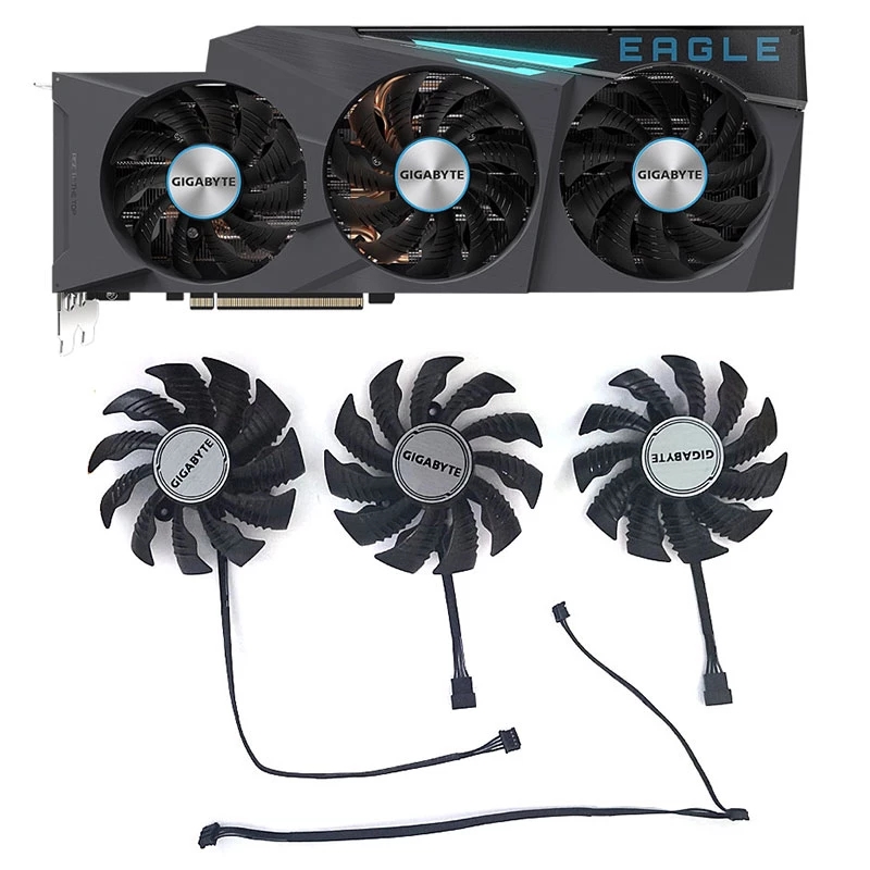 Заменный вентилятор видеокарты GIGABYTE GeForce RTX 3090 EAGLE RTX 3070 3080 Ti RTX 3080 3090, 82 мм T128010SU 87 мм T129215SU