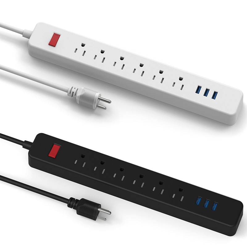 Leishen 6 способ мощность полосы 3 USB США расширением разъем Мощность полосы с 3usb порты