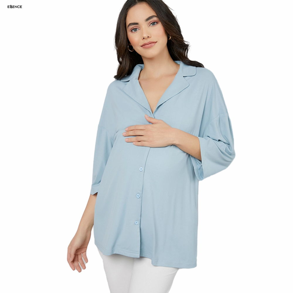 Newarrival women bamboo summer clothes maternity breathable plus size OEM support pregnent breathble radaition protection pajama