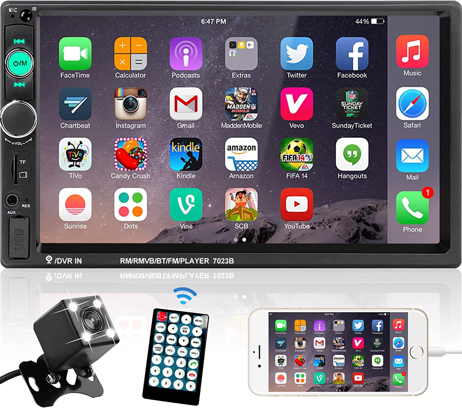 2din 7 дюймов сенсорный экран автомобиля радио с Bluetooth со смартфонами Apple/Android Carplay Зеркало Ссылка FM 7023b автомобиля mp5 радио для универсального автомобиля